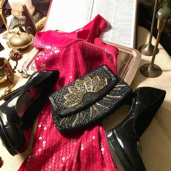 Fioni Black Patent Leather Retro Heels w Flex Sole - Picture 7 of 8